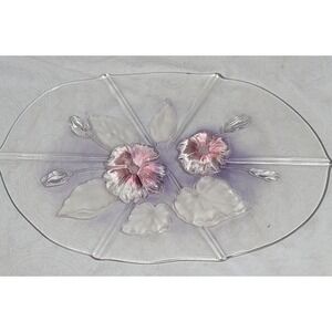 Vintage Serving Plate Underneath Raised Flowers